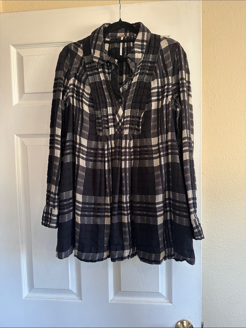 Free People Baby Blues Plaid Tunic